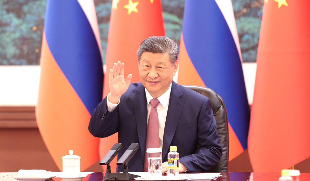 習近平同俄羅斯總統(tǒng)普京舉行視頻會晤